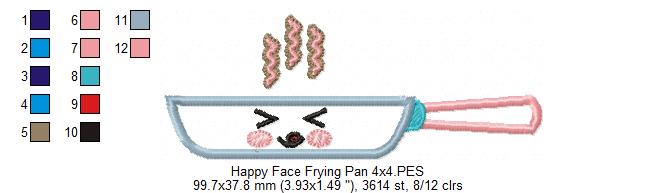 Happy Face Frying Pan - Applique