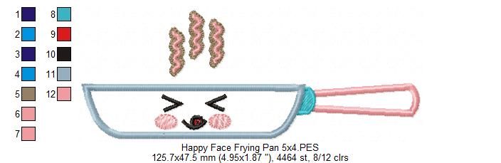 Happy Face Frying Pan - Applique