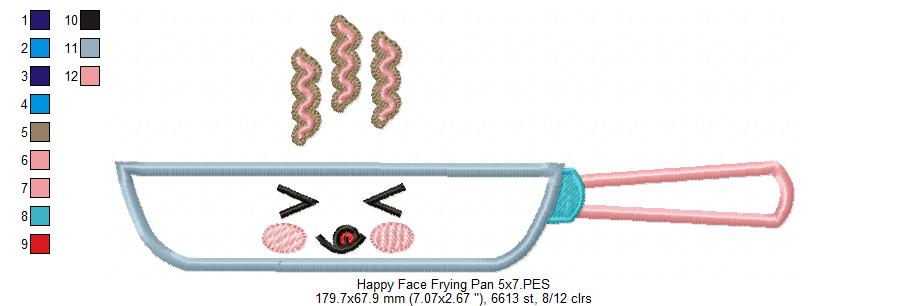 Happy Face Frying Pan - Applique