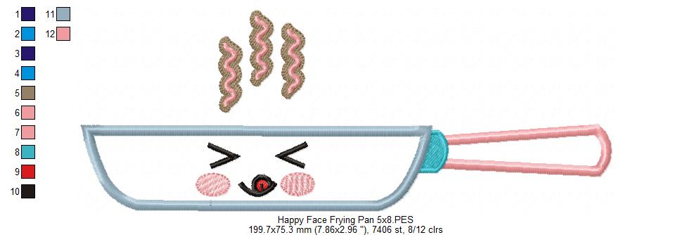 Happy Face Frying Pan - Applique