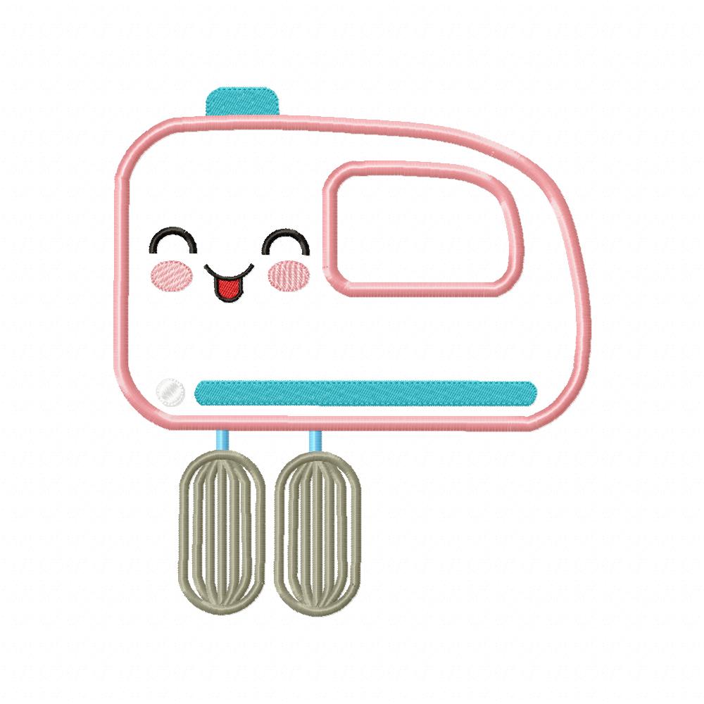 Happy Face Mixer - Applique - Machine Embroidery Design