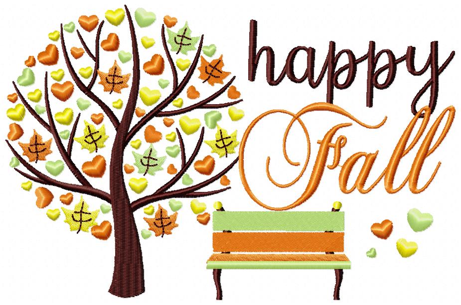 Happy Fall - Fill Stitch