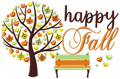 Happy Fall - Fill Stitch