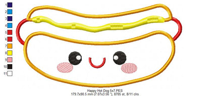 Happy Hot Dog - Applique