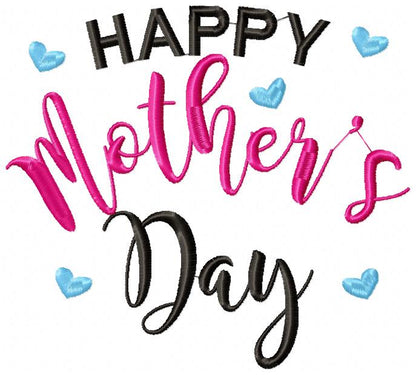 Happy Mother's Day - Fill Stitch