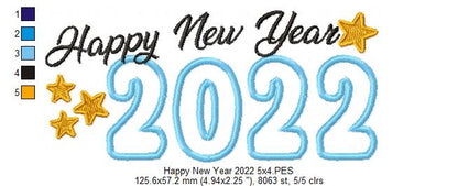 Happy New Year 2022 - Applique