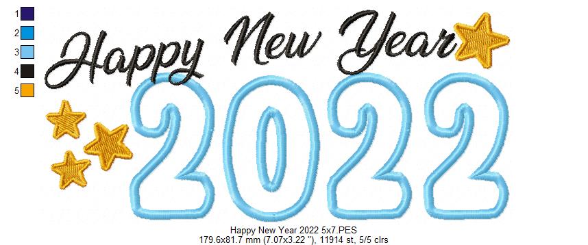 Happy New Year 2022 - Applique