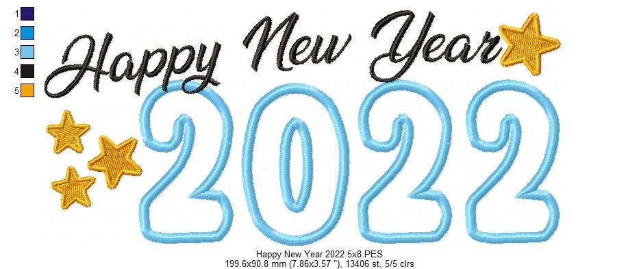 Happy New Year 2022 - Applique