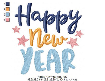 Happy New Year - Fill Stitch