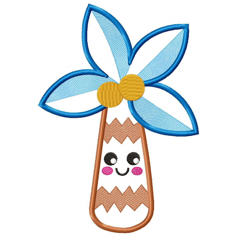 Happy Summer Palm Tree - Applique
