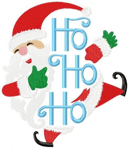Happy Santa Claus Ho Ho Ho - Fill Stitch - Machine Embroidery Design