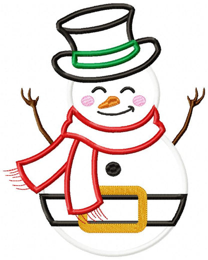 Happy Snowman - Applique Embroidery