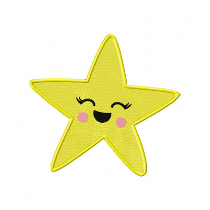 Happy Star – Fill Stitch – Machine Embroidery Design