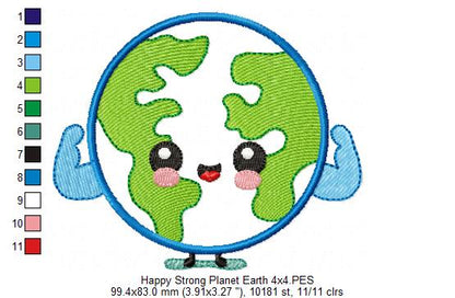 Happy and Strong Planet Earth - Applique