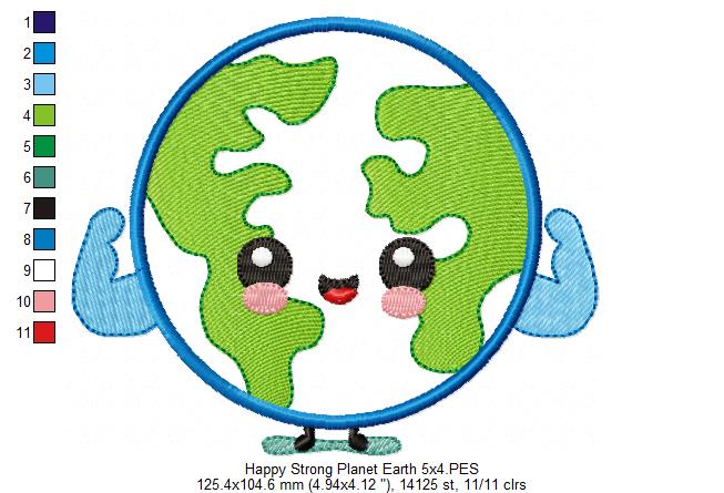 Happy and Strong Planet Earth - Applique