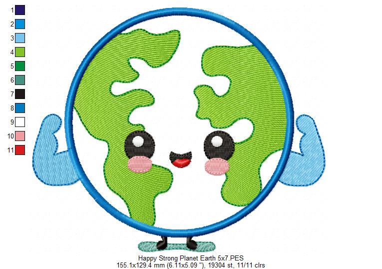 Happy and Strong Planet Earth - Applique