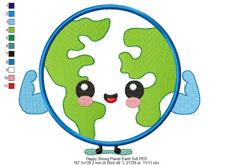 Happy and Strong Planet Earth - Applique
