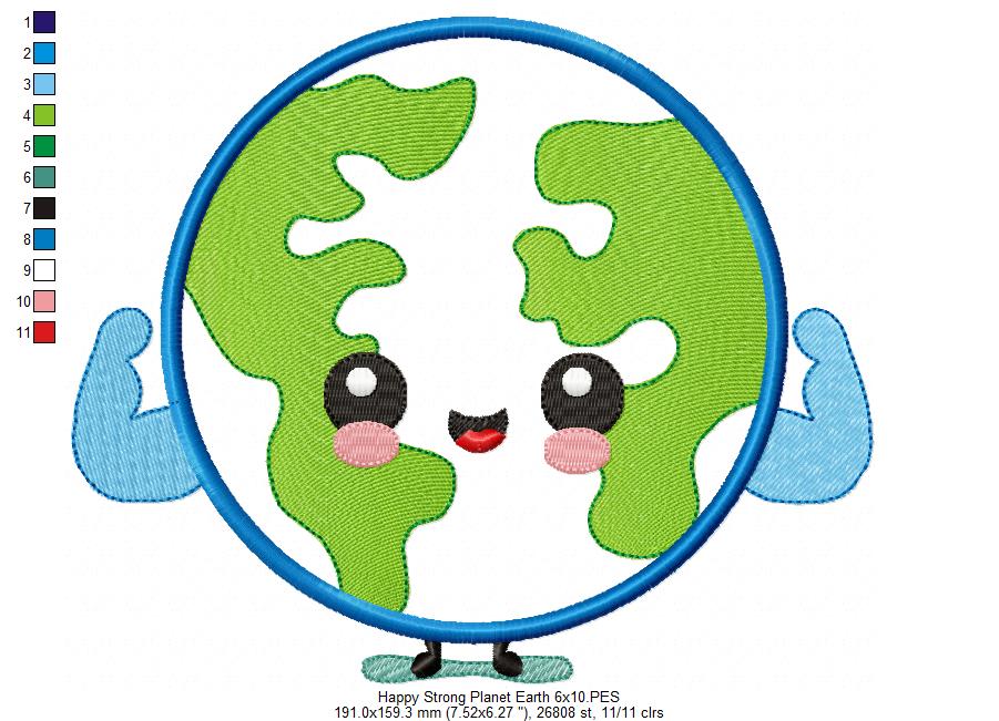 Happy and Strong Planet Earth - Applique