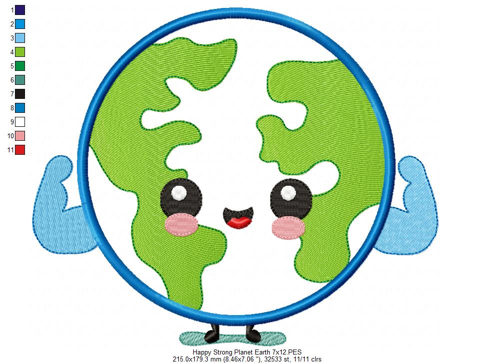 Happy and Strong Planet Earth - Applique