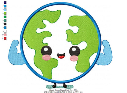 Happy and Strong Planet Earth - Applique