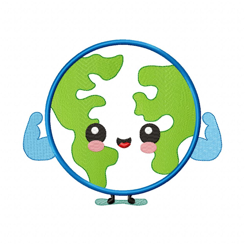 Happy and Strong Planet Earth - Applique