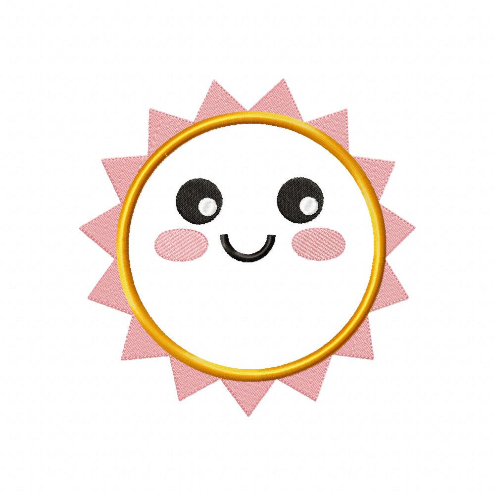 Happy Sun, Sunshine, Cute Summer - Applique