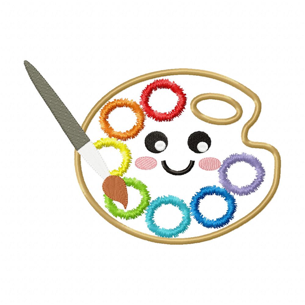 Happy Watercolor Palette - Applique - Machine Embroidery Design