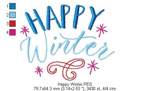 Winter Sayings Pack - Fill Stitch - Machine Embroidery Design