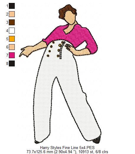 Harry Styles - Fill Stitch - Machine Embroidery Design