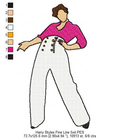 Harry Styles - Fill Stitch - Machine Embroidery Design