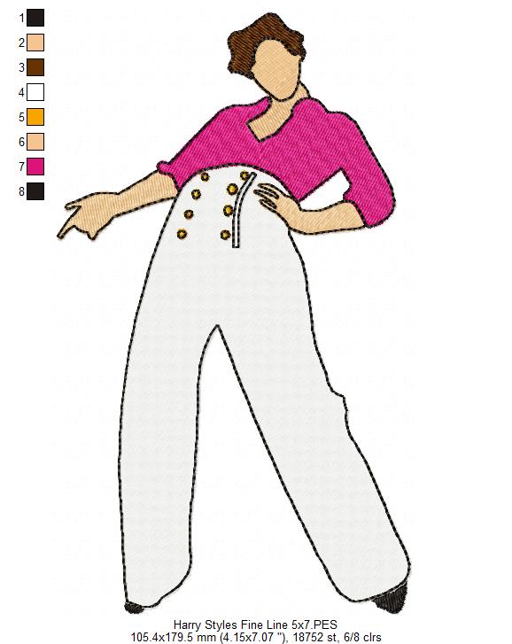 Harry Styles - Fill Stitch - Machine Embroidery Design