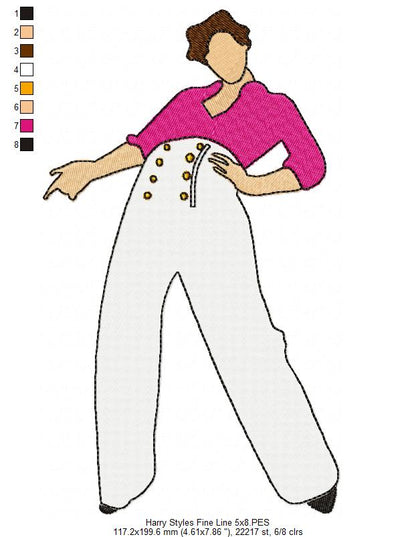 Harry Styles - Fill Stitch - Machine Embroidery Design