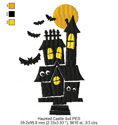 Haunted Castle - Fill Stitch Embroidery