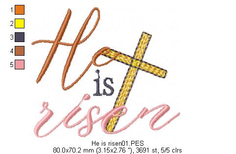 He is Risen - Fill Stitch