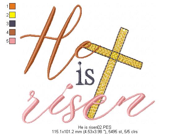 He is Risen - Fill Stitch