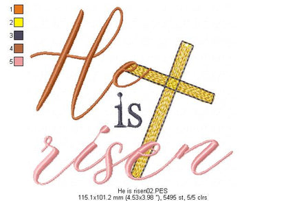 He is Risen - Fill Stitch