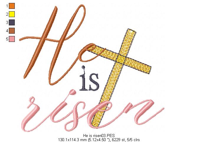 He is Risen - Fill Stitch