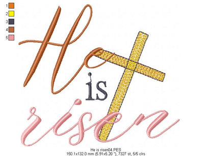 He is Risen - Fill Stitch