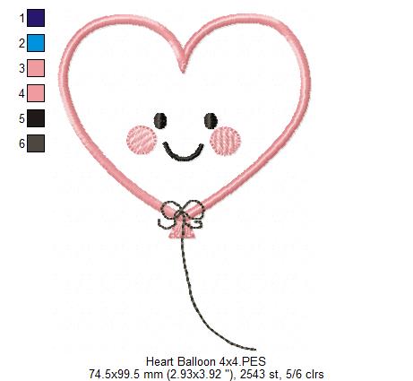 Heart Balloon - Applique