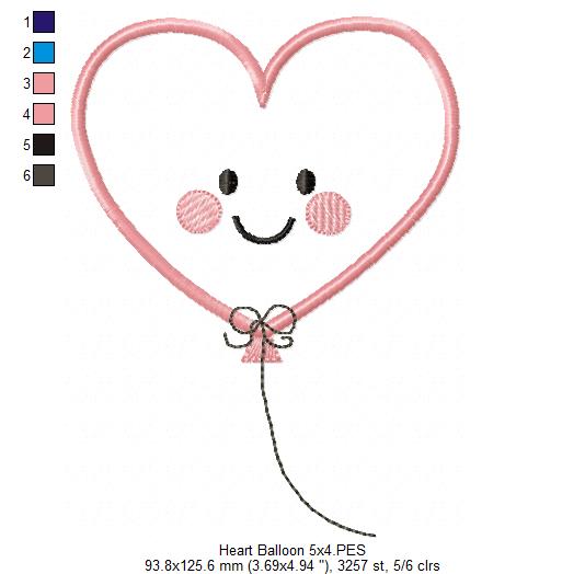 Heart Balloon - Applique