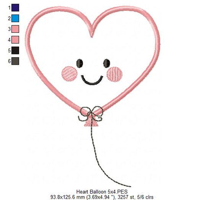 Heart Balloon - Applique