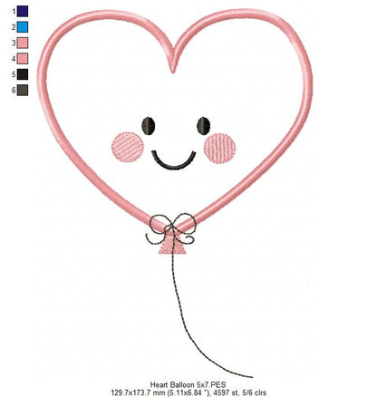Heart Balloon - Applique