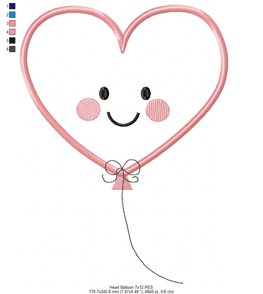 Heart Balloon - Applique