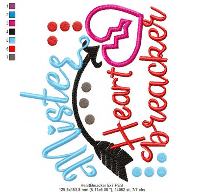 Mister Heart Breaker – Appliqué – Machine Embroidery Design