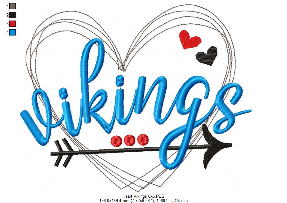 Vikings Arrow and Hearts - Fill Stitch