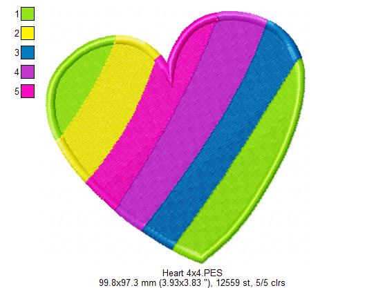 Colorful Heart - Fill Stitch