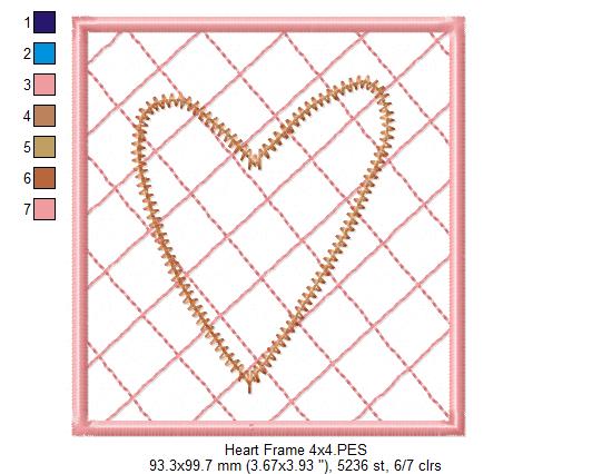 Heart and Frame - ZigZag Applique