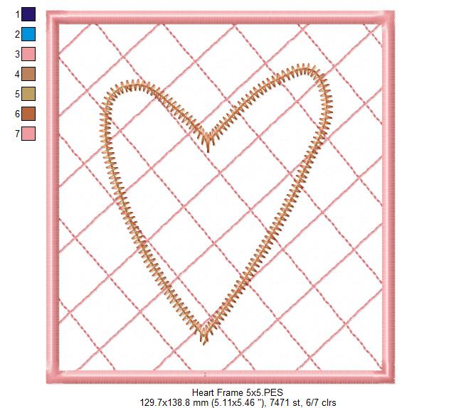 Heart and Frame - ZigZag Applique