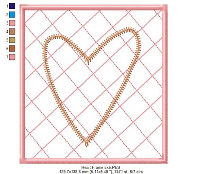 Heart and Frame - ZigZag Applique