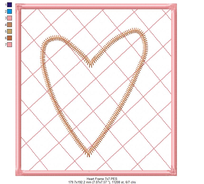 Heart and Frame - ZigZag Applique